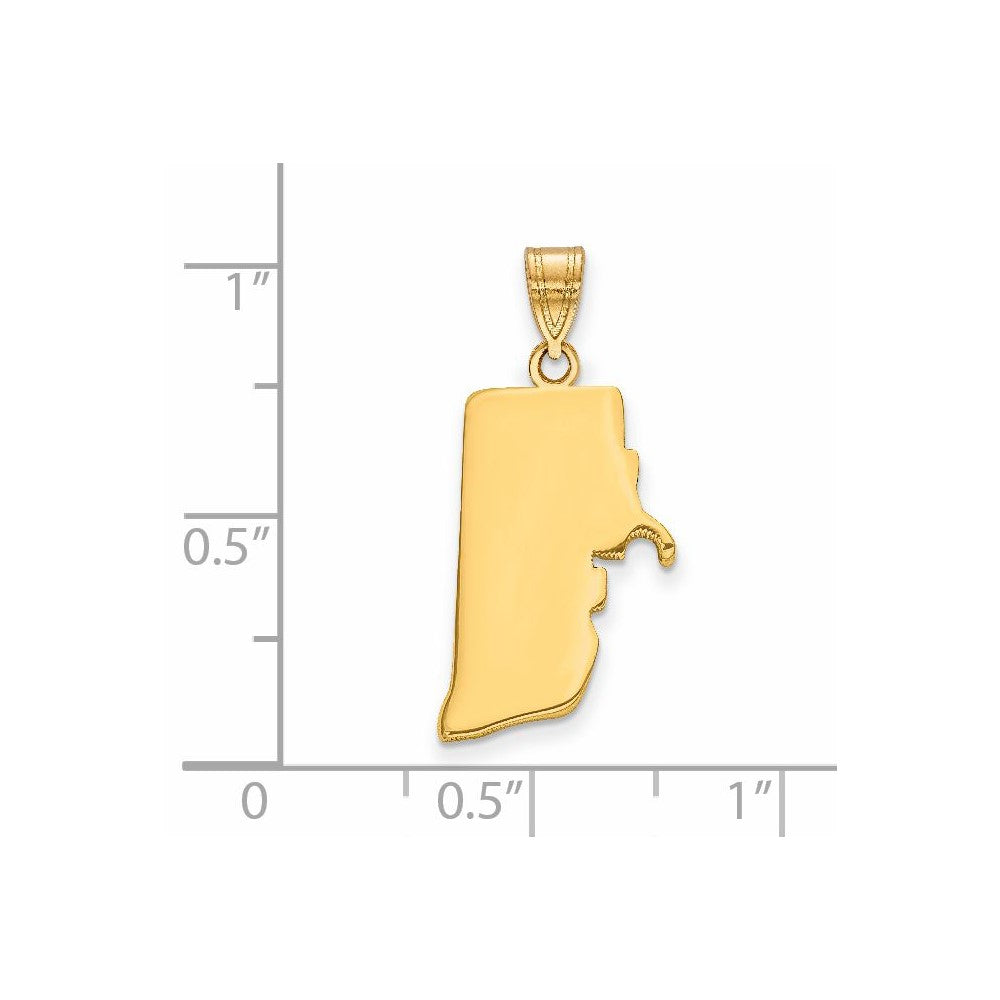14K Gelbgold 14ky Rhode Island State Anhänger