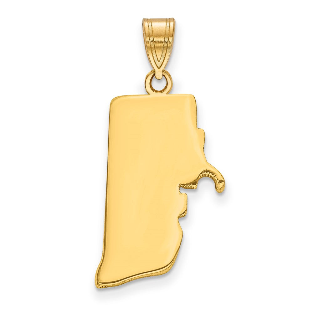 14K Gelbgold 14ky Rhode Island State Anhänger