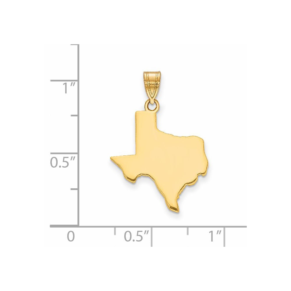 14K Gelbgold 14ky Texas State Anhänger