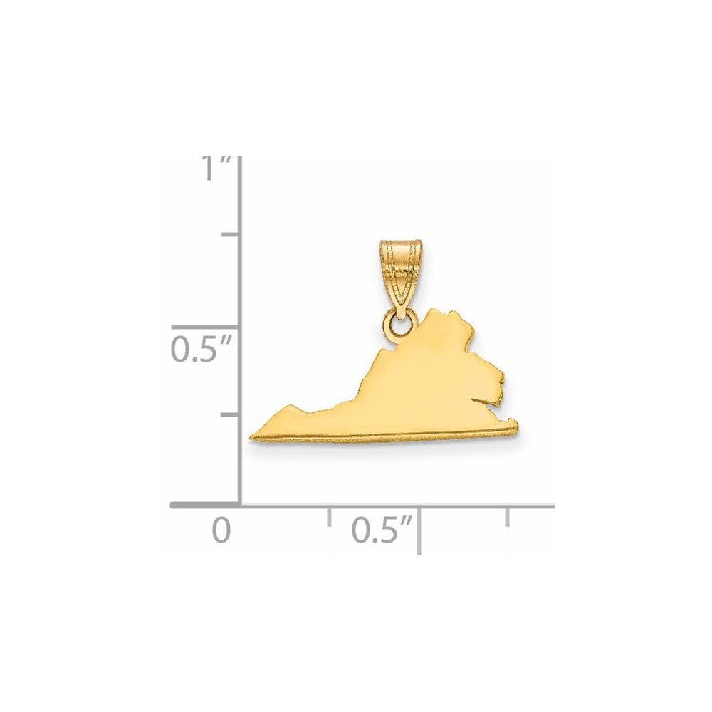 14K Gelbgold 14ky Virginia State Anhänger