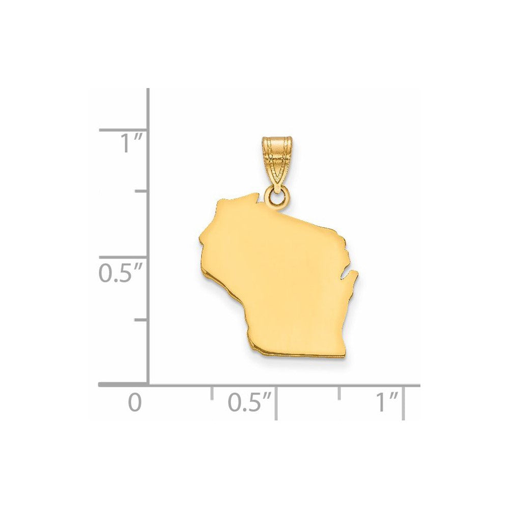 14K Gelbgold 14ky Wisconsin State Anhänger