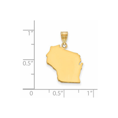14K Gelbgold 14ky Wisconsin State Anhänger