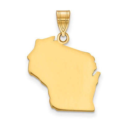 14K Gelbgold 14ky Wisconsin State Anhänger