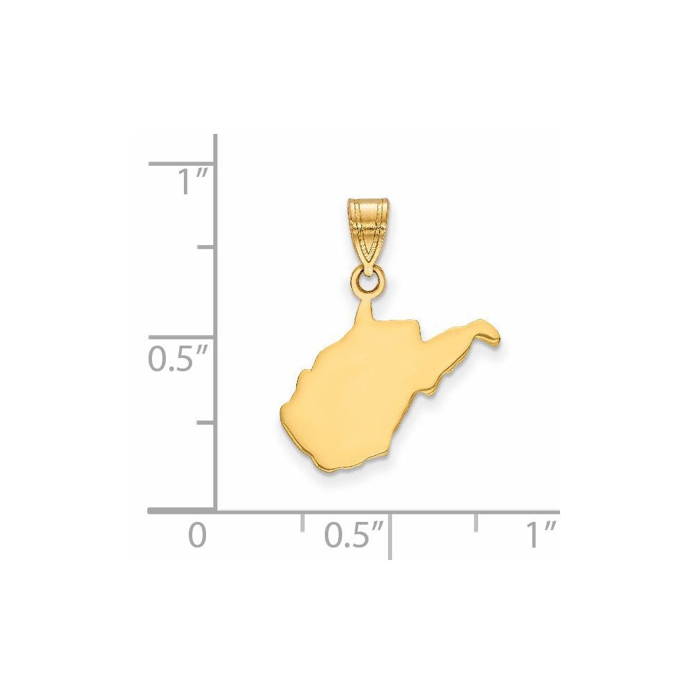 14K Gelbgold 14ky West Virginia State Anhänger