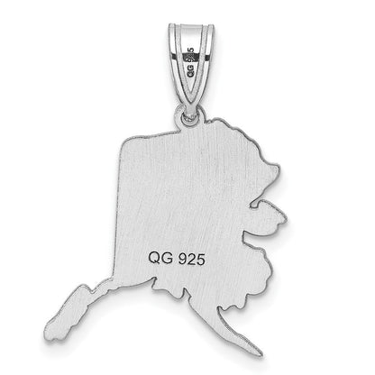 14K Weißgold 14kw Alaska State Anhänger