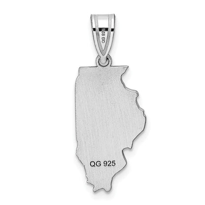 Sterlingsilber Silber/rhodiniert Illinois State Anhänger