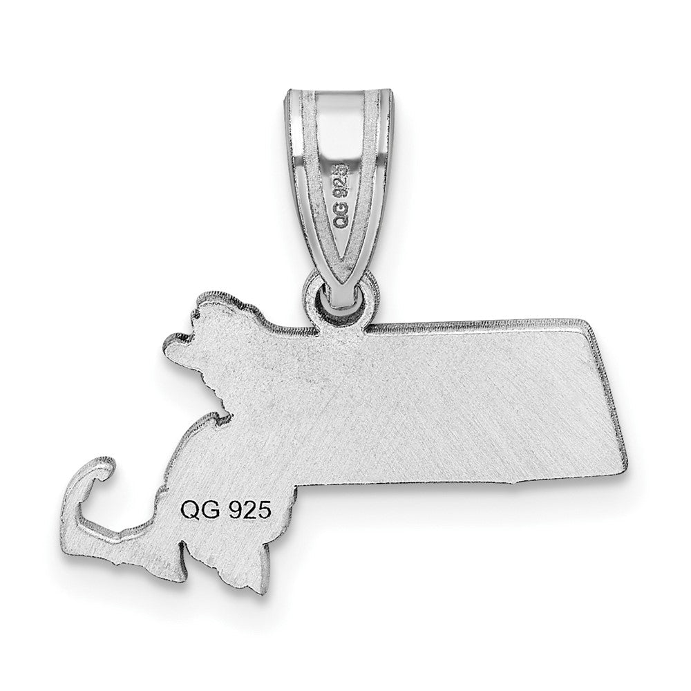 Sterlingsilber Silber/rhodiniert Massachusetts State Anhänger