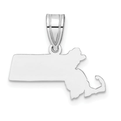Sterlingsilber Silber/rhodiniert Massachusetts State Anhänger