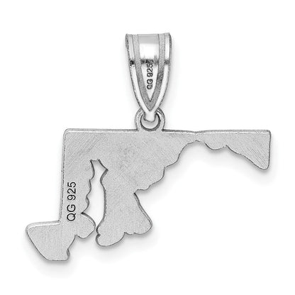 Sterlingsilber Silber/rhodiniert Maryland State Anhänger