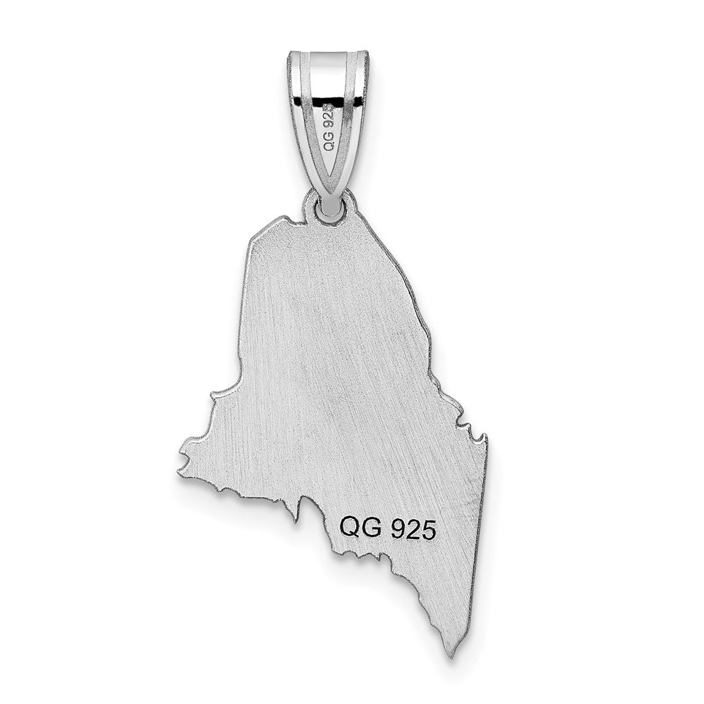 14K Weißgold 14kw Maine State Anhänger