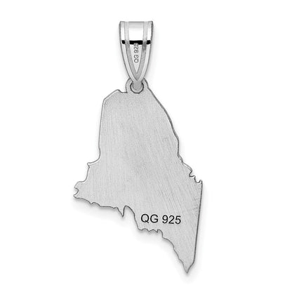 14K Weißgold 14kw Maine State Anhänger