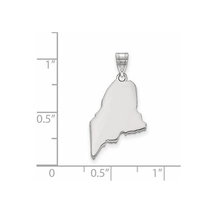 Sterlingsilber Silber/rhodiniert Maine State Anhänger