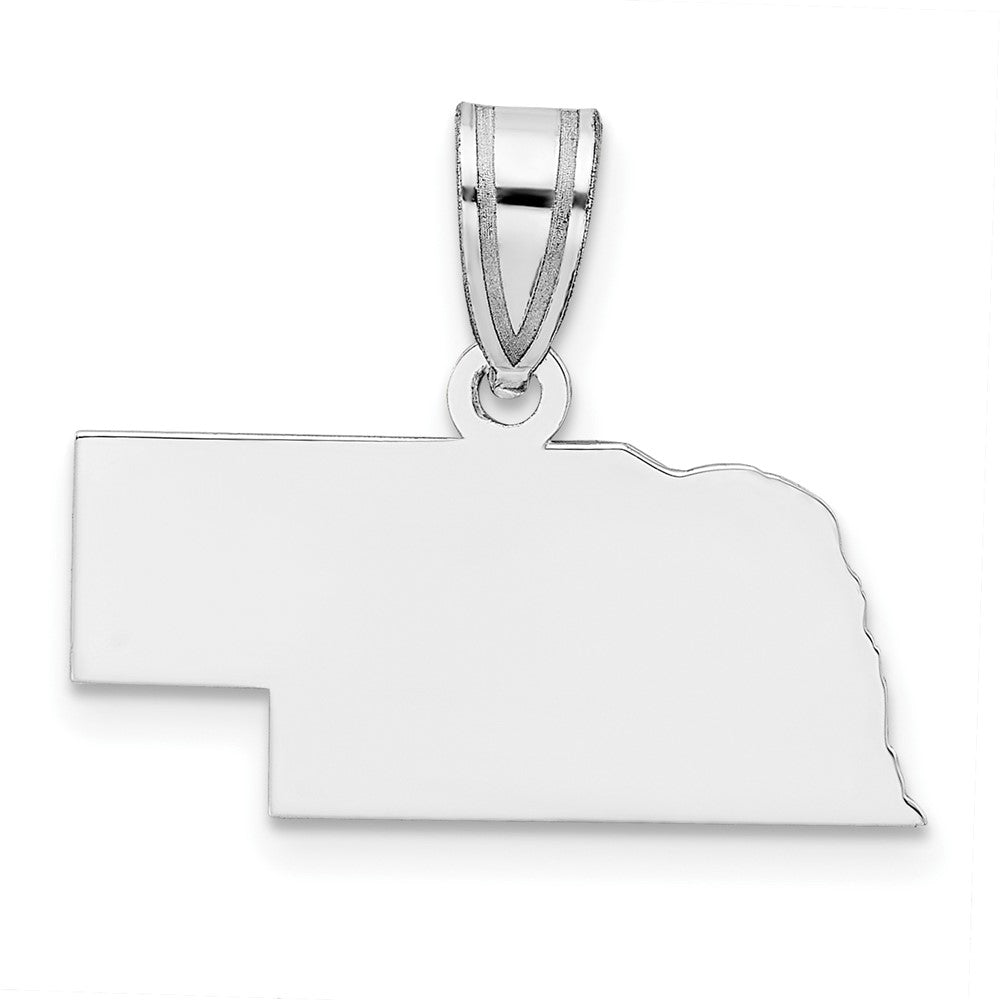 14K Weißgold 14kw Nebraska State Anhänger