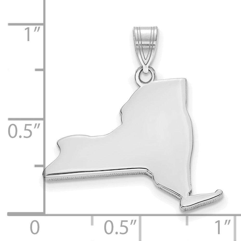 14K Weißgold 14kw New York State Anhänger