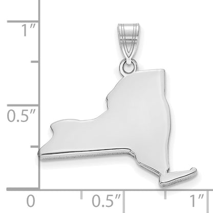14K Weißgold 14kw New York State Anhänger