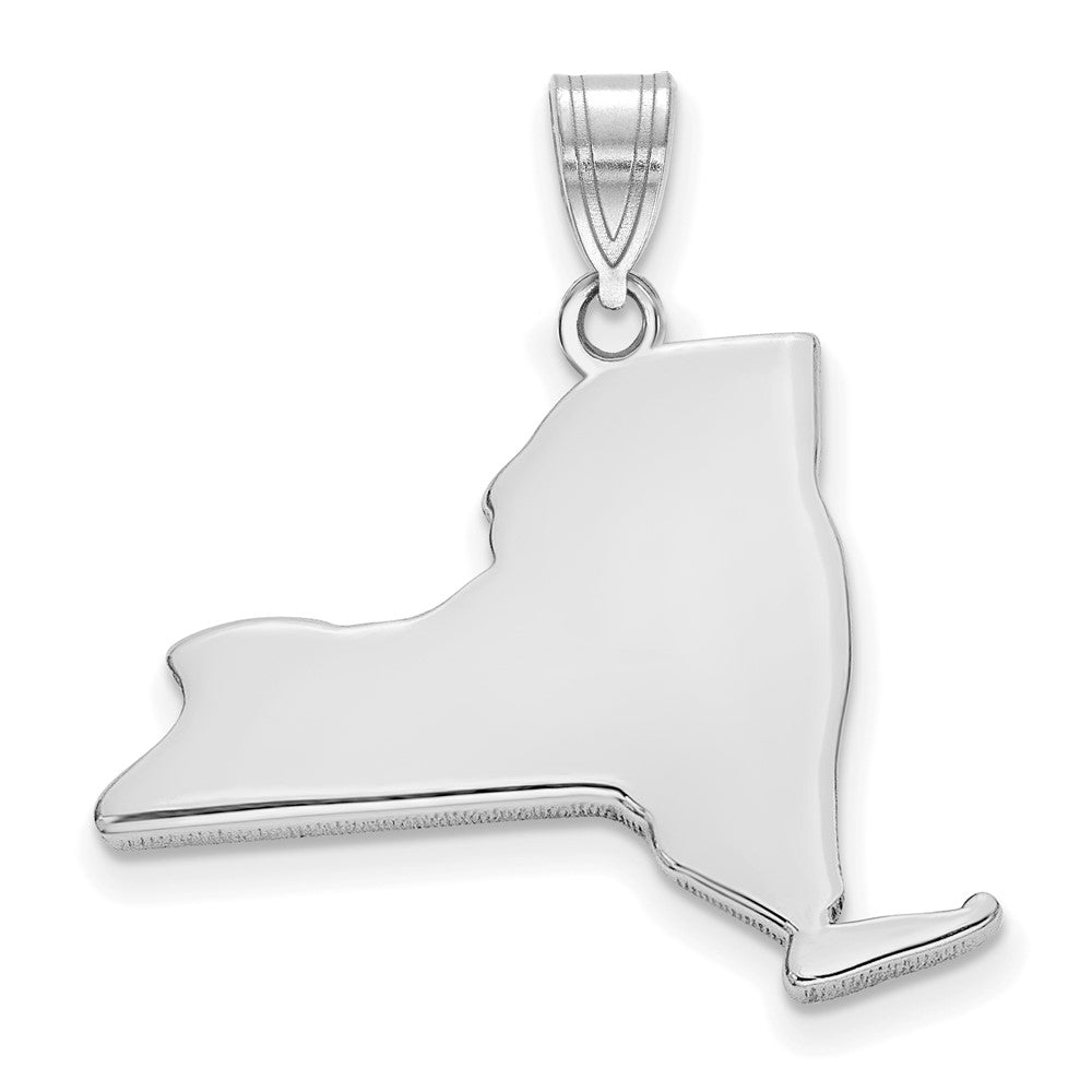 14K Weißgold 14kw New York State Anhänger