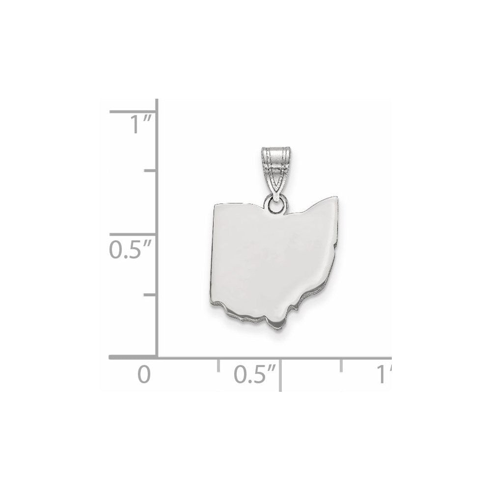 14K Weißgold 14kw Ohio State Anhänger