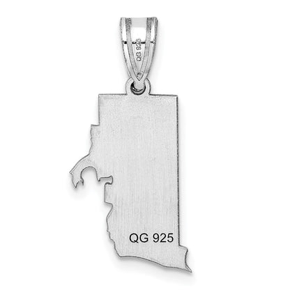 Sterlingsilber Silber/rhodiniert Rhode Island State Anhänger
