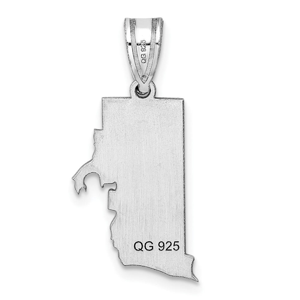 14K Weißgold 14kw Rhode Island State Anhänger