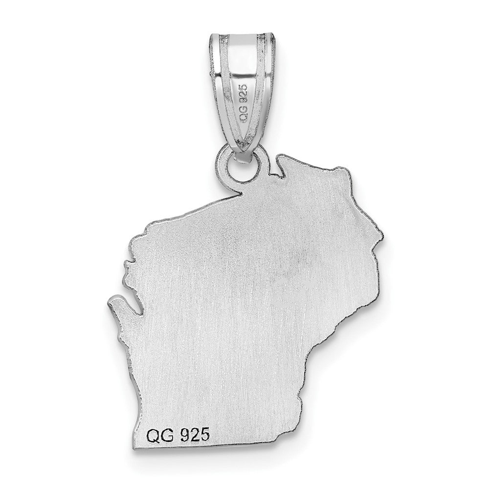 Sterlingsilber Silber/rhodiniert Wisconsin State Anhänger