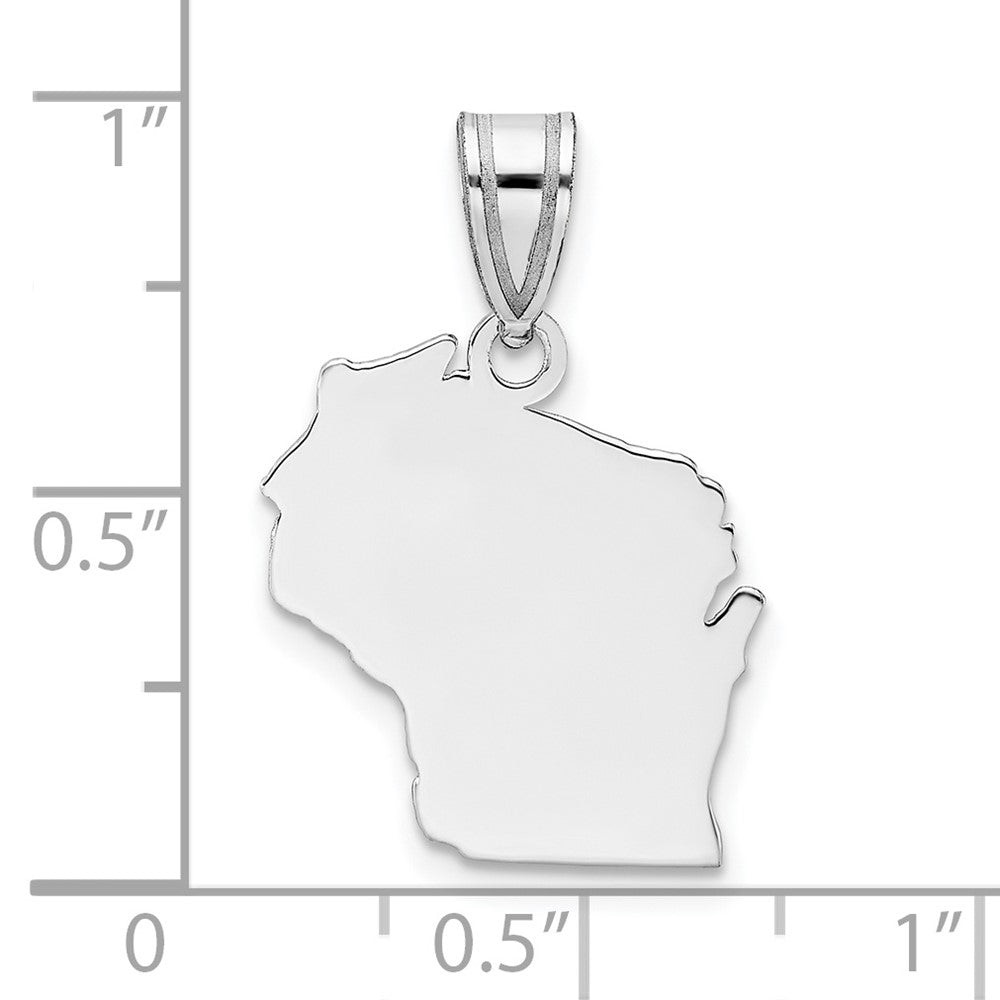Sterlingsilber Silber/rhodiniert Wisconsin State Anhänger