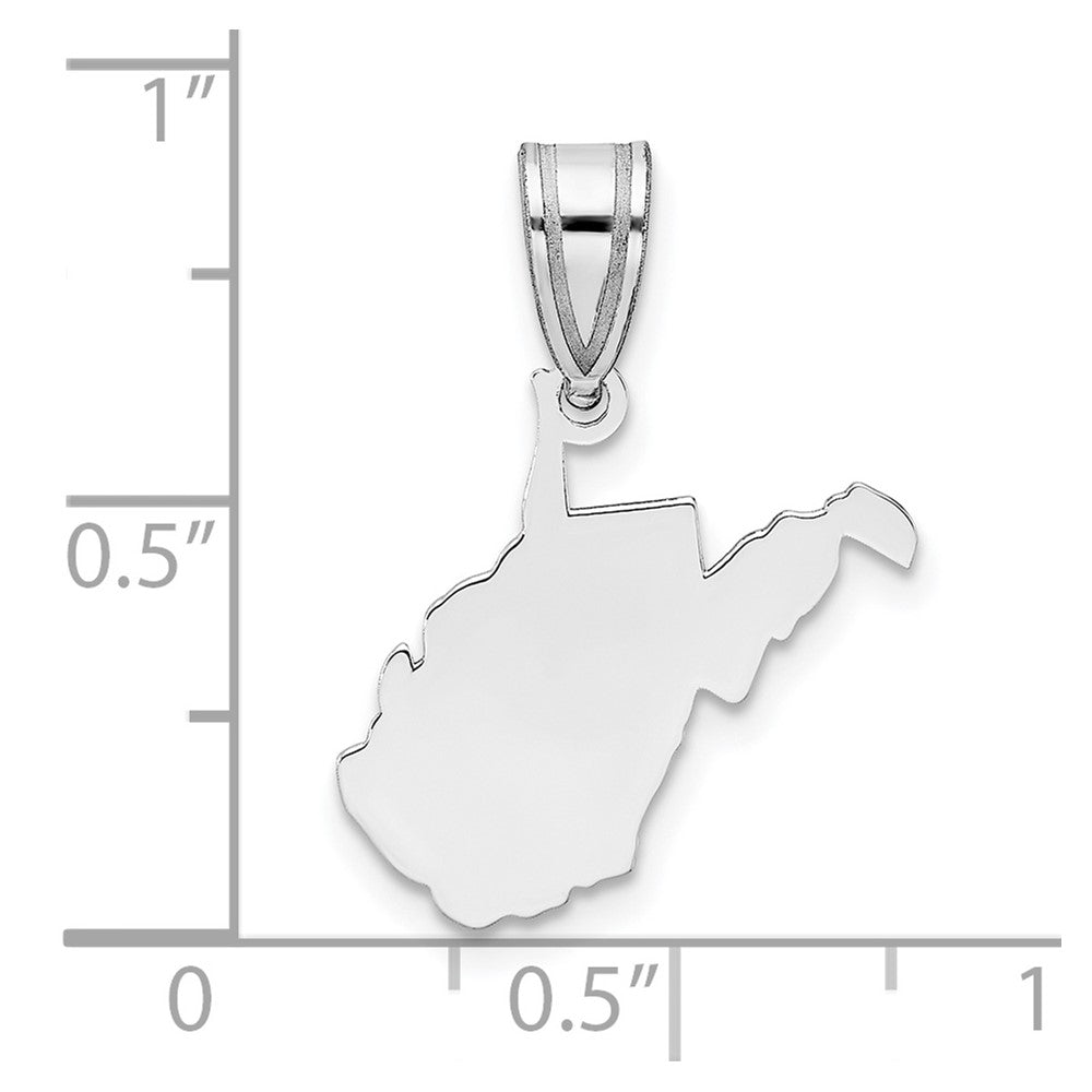 Sterlingsilber Silber/rhodiniert West Virginia State Anhänger