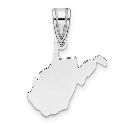 14K Weißgold 14kw West Virginia State Anhänger