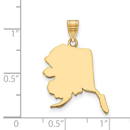 Vergoldet Sterlingsilber /gold Alaska State Anhänger