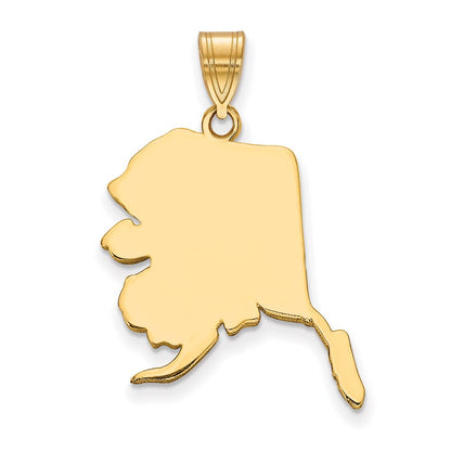 Vergoldet Sterlingsilber /gold Alaska State Anhänger