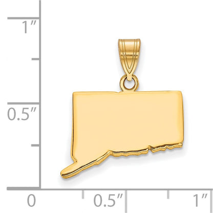 Vergoldet Sterlingsilber /gold Connecticut State Anhänger