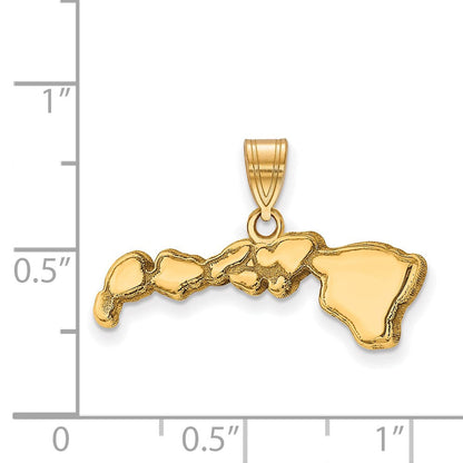 Vergoldet Sterlingsilber /gold Hawaii State Anhänger