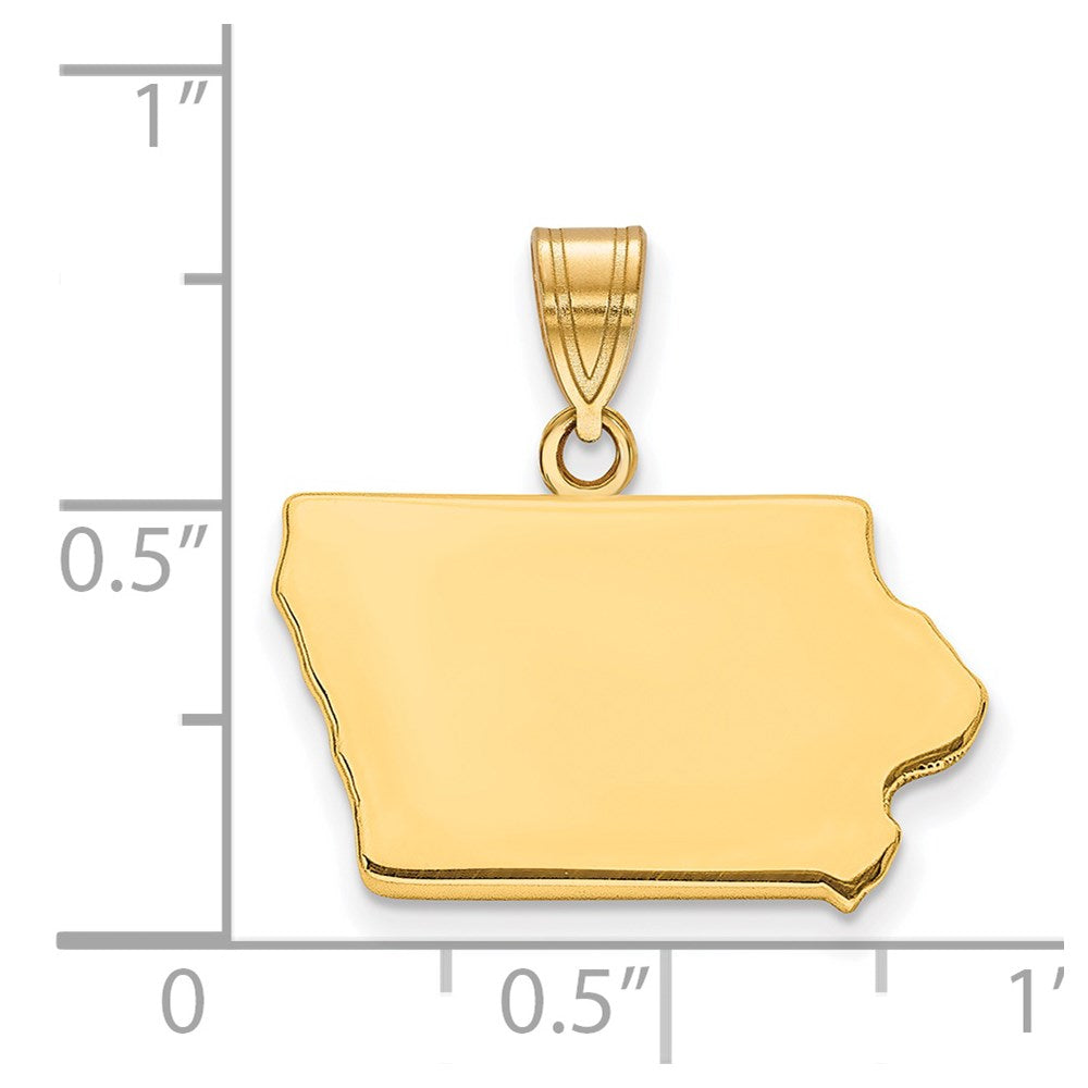 Vergoldet Sterlingsilber /gold Iowa State Anhänger