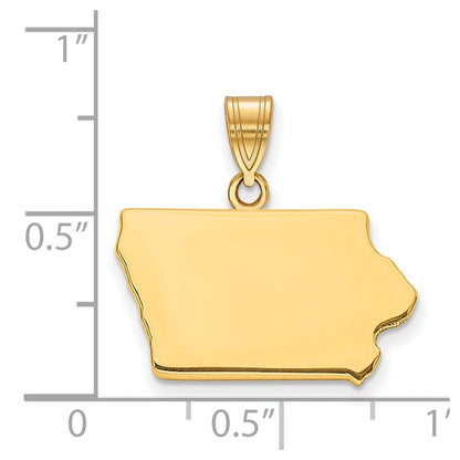Vergoldet Sterlingsilber /gold Iowa State Anhänger