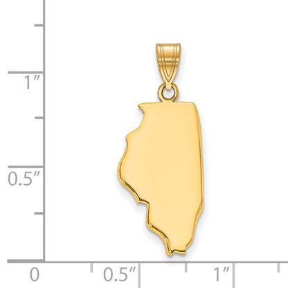 Vergoldet Sterlingsilber /gold Illinois State Anhänger