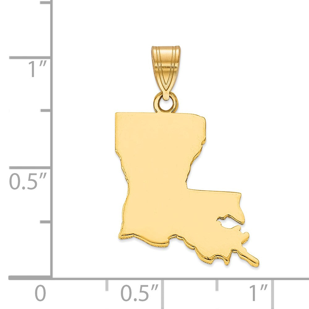 Vergoldet Sterlingsilber /gold Louisiana State Anhänger