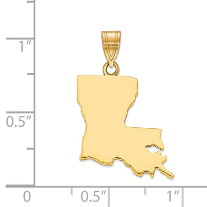 Vergoldet Sterlingsilber /gold Louisiana State Anhänger