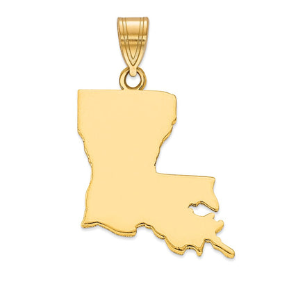 Vergoldet Sterlingsilber /gold Louisiana State Anhänger