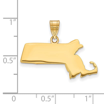 Vergoldet Sterlingsilber /gold Massachusetts State Anhänger