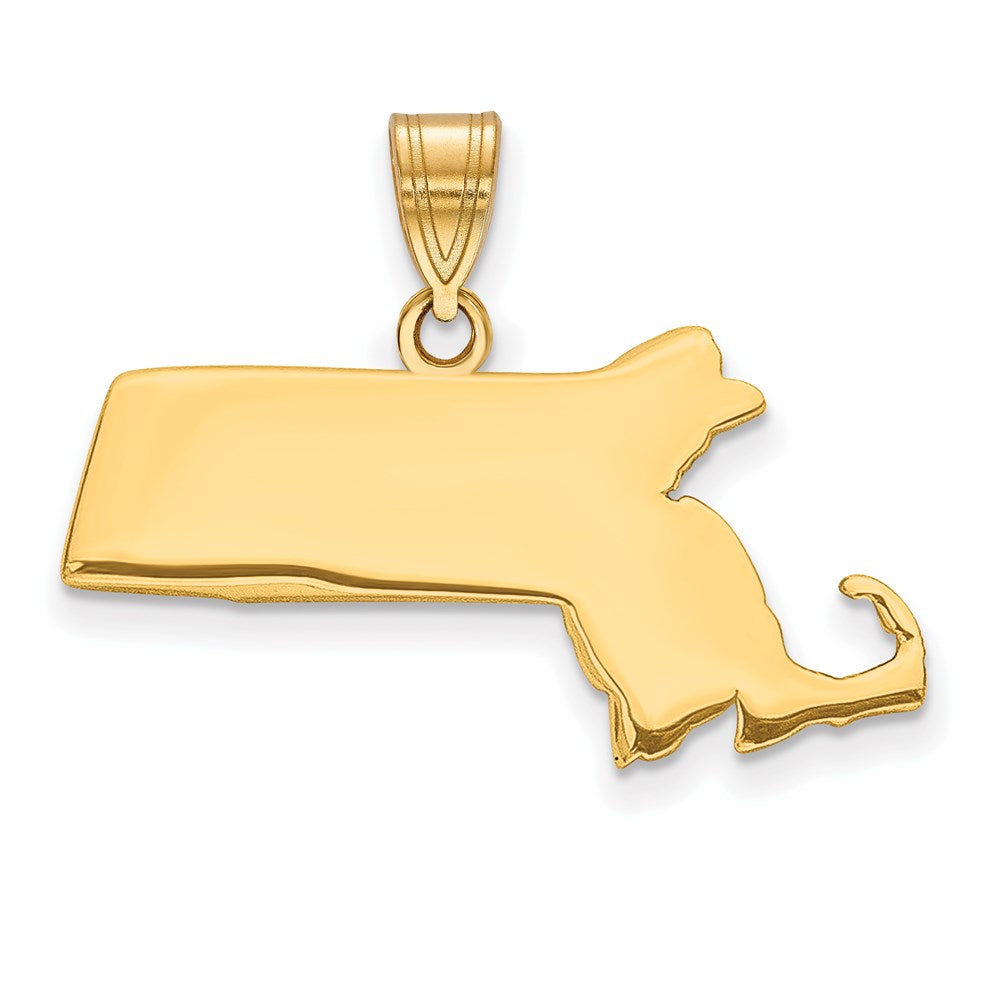 Vergoldet Sterlingsilber /gold Massachusetts State Anhänger