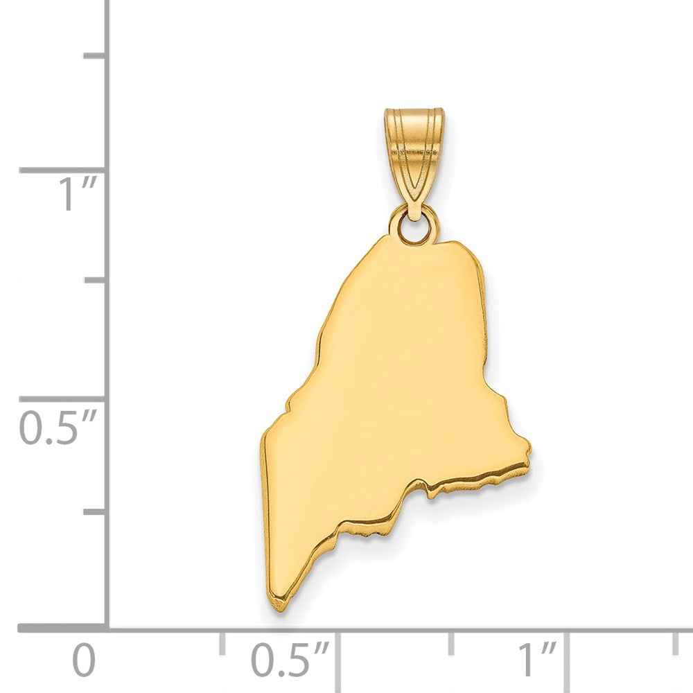 Vergoldet Sterlingsilber /gold Maine State Anhänger