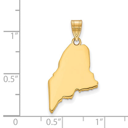 Vergoldet Sterlingsilber /gold Maine State Anhänger