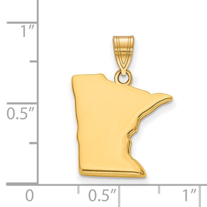Vergoldet Sterlingsilber /gold Minnesota State Anhänger