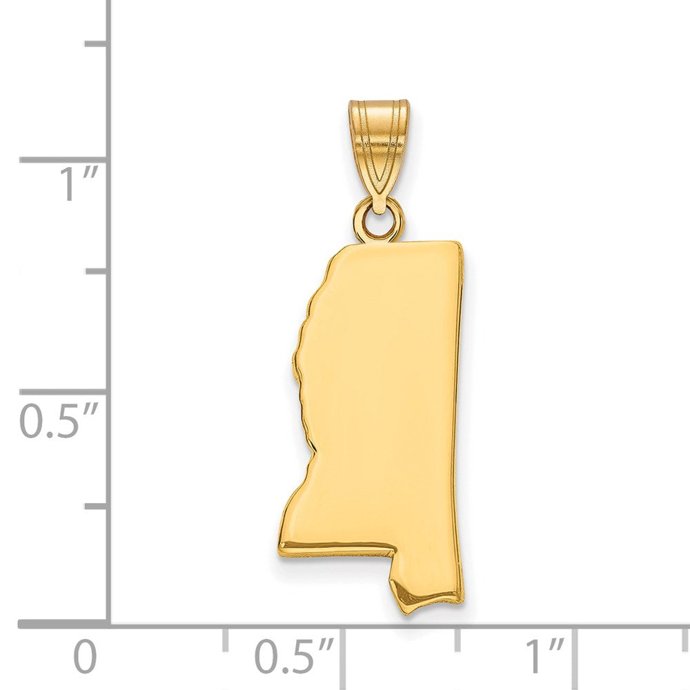 Vergoldet Sterlingsilber /gold Mississippi State Anhänger