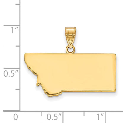 Vergoldet Sterlingsilber /gold Montana State Anhänger