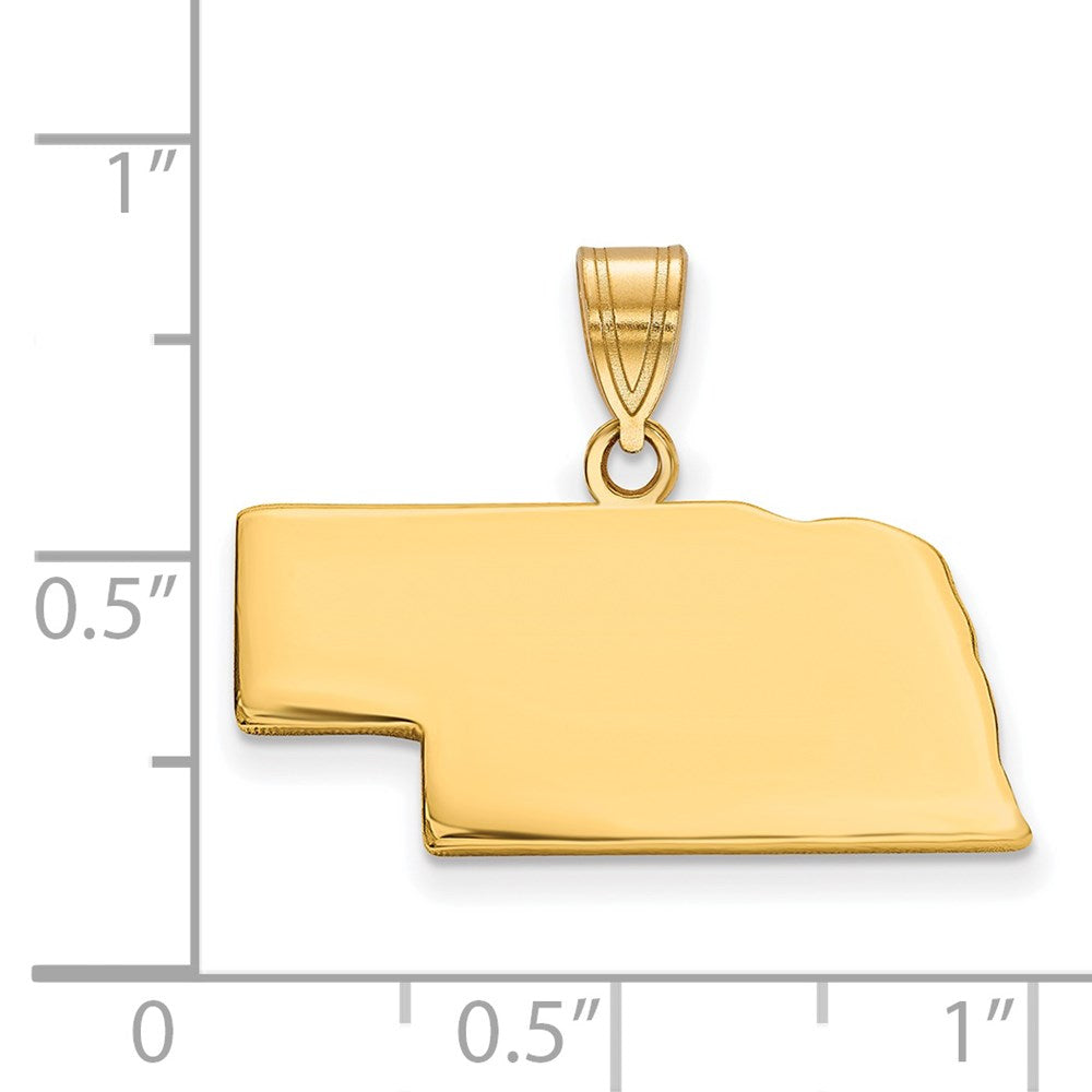 Vergoldet Sterlingsilber /gold Nebraska State Anhänger