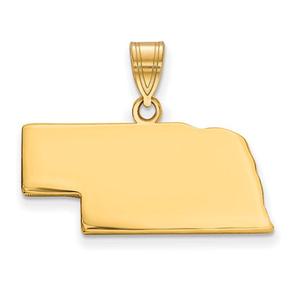 Vergoldet Sterlingsilber /gold Nebraska State Anhänger
