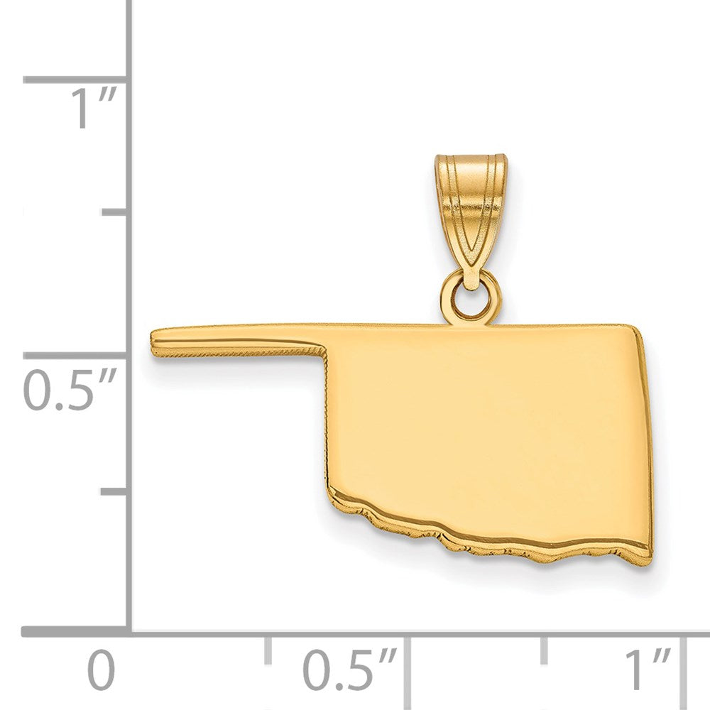Vergoldet Sterlingsilber /gold Oklahoma State Anhänger