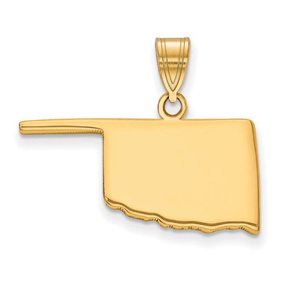 Vergoldet Sterlingsilber /gold Oklahoma State Anhänger