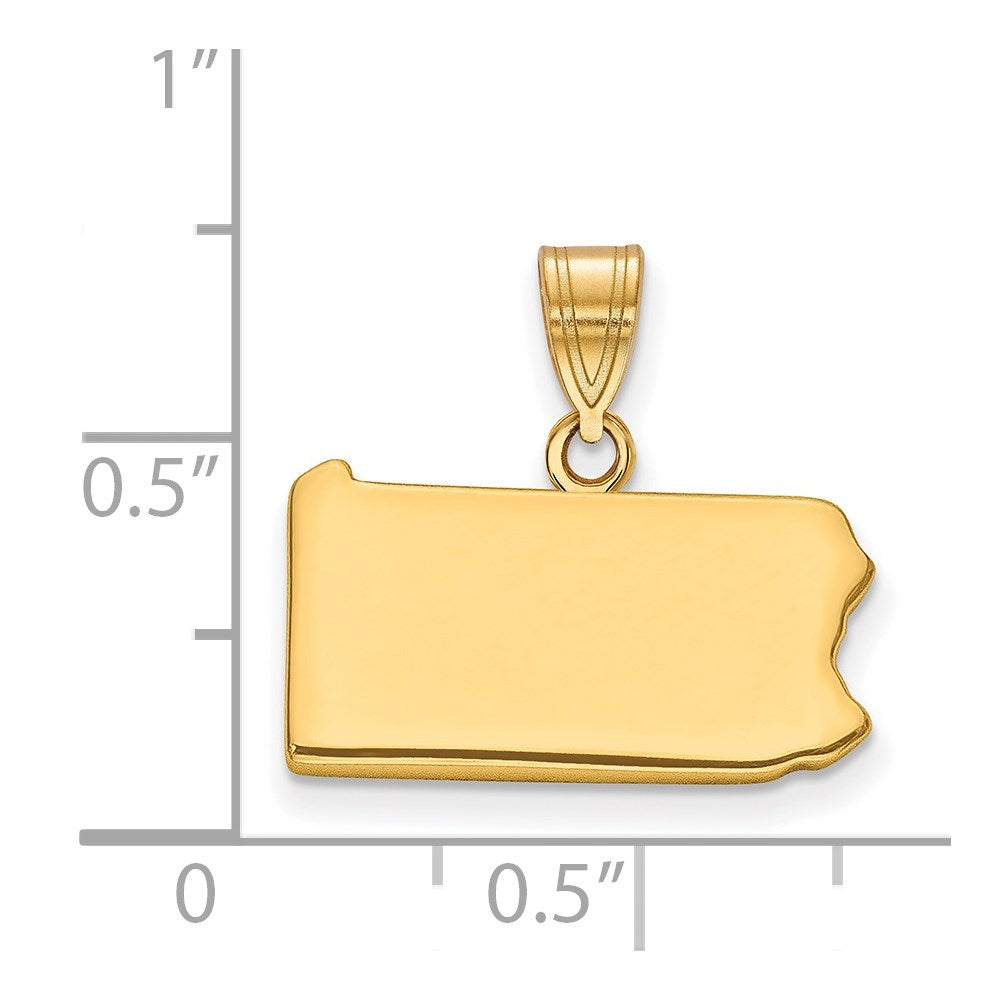 Vergoldet Sterlingsilber /gold Pennsylvania State Anhänger