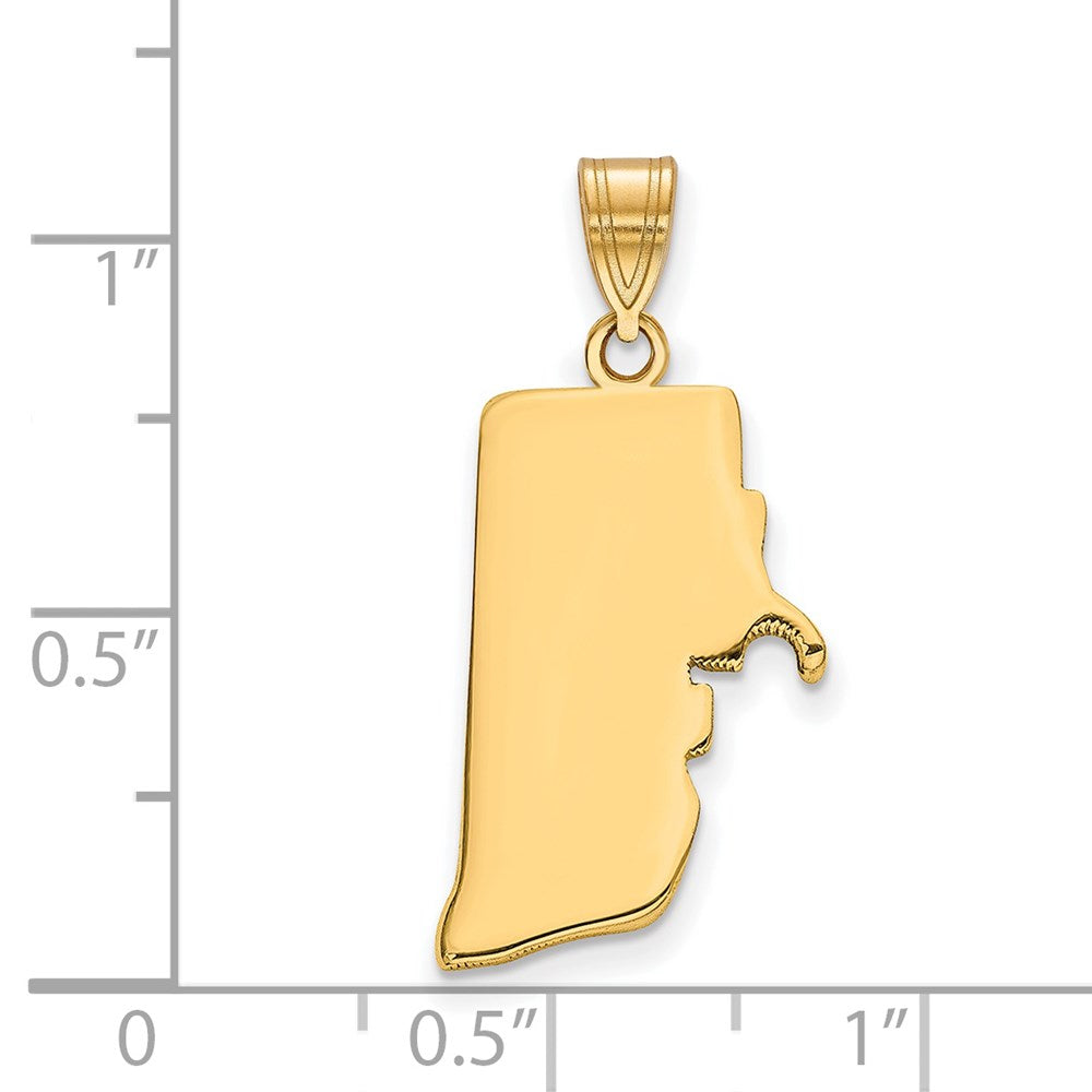 Vergoldet Sterlingsilber /gold Rhode Island State Anhänger
